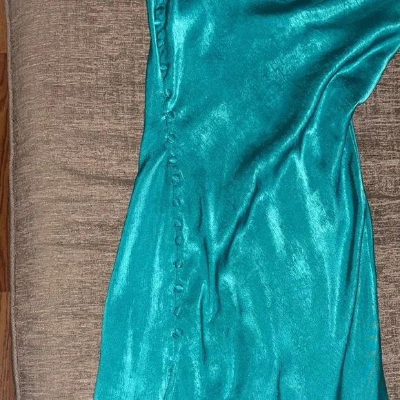 Zara Teal Maxi Dress with Spaghetti Straps - Picture 6 of 9